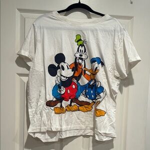 Disney White Top with Mickey, Goofy, and Donald
